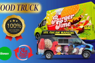 design awesome food truck wrap , food van and food trailer wrap design
