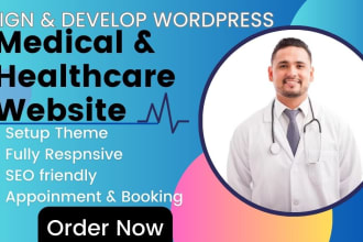 design medical, doctor, clinic, hospital and  healthcare wordpress website