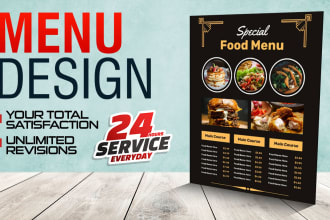 design modern attractive food menu,food flyer,menu ,resturant menu,food truck