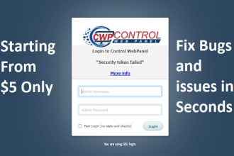 fix bug problem issue in cwp vps server centos web panel cpanel whmcs whm