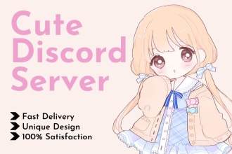 create aesthetic and cute discord server for you