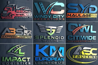 do professional transport logistics and trucking logo