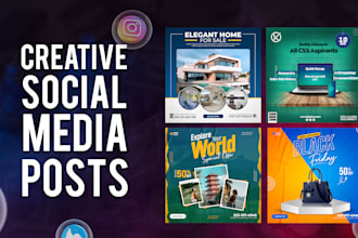 design instagram facebook post and youtube banner
