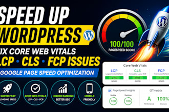 speed up wordpress, fix core web vitals, lcp, cls, fcp issues, google page speed