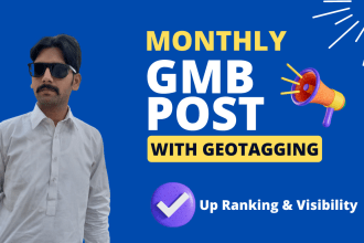 create monthly gmb post with geotag images to boost local ranking and visibility