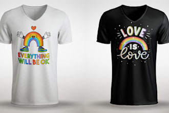 design pride lgbtq t shirt in rainbow theme
