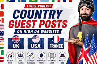 publish guest posts on UK USA and french websites