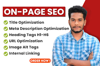 optimize onpage SEO, title, meta description image alt tags internal linking URL