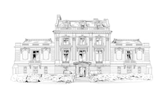 to draw the place of the wedding church, mansion, castle