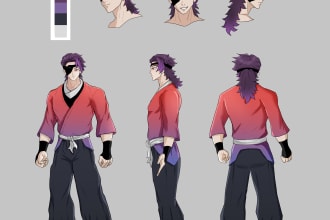 draw character design sheet for you