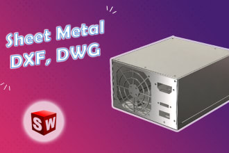 do sheet metal design and make dxf, dwg for cut