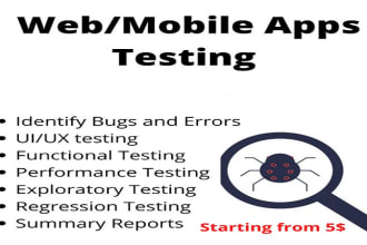 test your website or app for bugs, usability, UI, UX and create a summary report