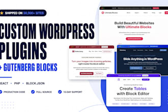 develop custom wordpress plugins and gutenberg blocks
