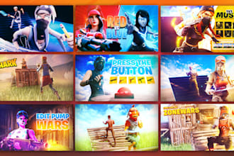 design clickbait fortnite thumbnails for youtube or creative map
