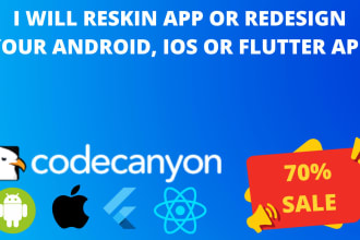 reskin app or redesign your android, ios or flutter app