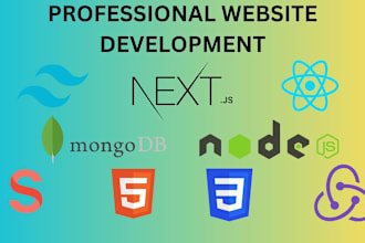 build modern website using next js, react js, tailwind, node js