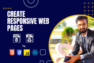 convert your figma to HTML, xd to HTML, PSD to HTML convert your web design