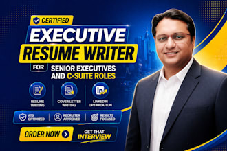 write high impact professional executive resume, CV for executive levels