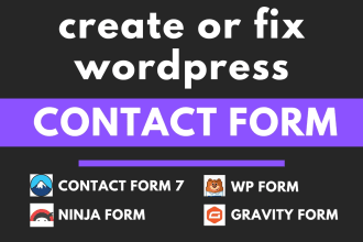 create or fix wordpress contact form 7, wpforms, ninja forms
