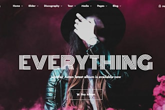 create a music website for artist website, dj, bands, producer, studio
