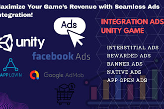 professionally integrate admob unity ads and inapp purchases for your unity game