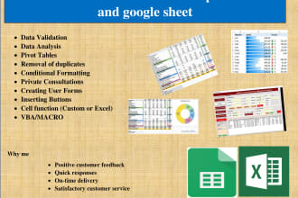 create custom microsoft excel spreadsheet and google sheet