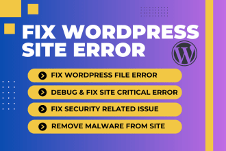 fix your wordpress site critical error and security issue