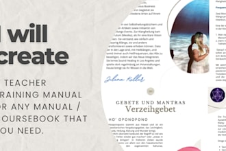 design a teacher training manual in yoga, meditation, spiritual, wellness