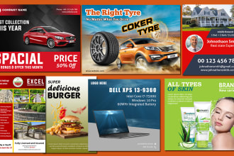 design social media ad, post, magazine ad, newspaper, print ad, and flyer