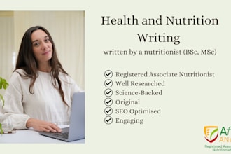 write science backed health and nutrition articles