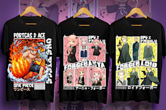 create amazing custom anime t shirt design for you