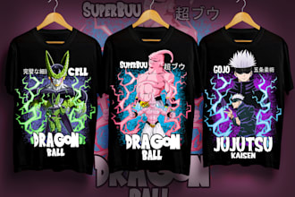 create amazing custom anime t shirt design for you
