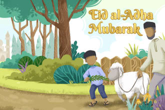 make illustration for kids story book with faceless style
