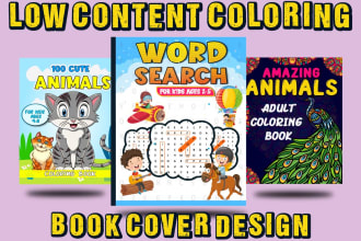 design low content coloring book cover for KDP