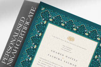 design an elegant nikah certificate