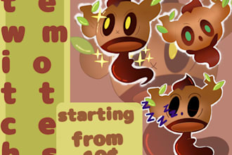 draw kawaii emotes ,characters , badges, stickers for you