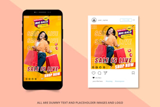 design post and story for instagram and facebook
