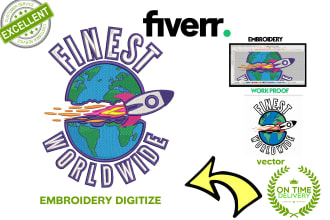do embroidery digitizing into dst,pes,jef,cnd,exp files asap