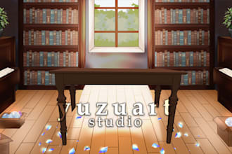 draw vtuber asset background in anime style