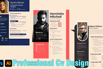 make professional resume design or modern   cv template