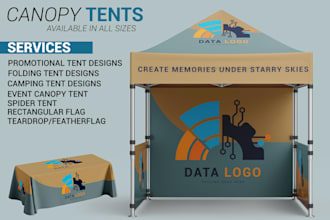 design canopy tent, feather flag, backdrop banner,