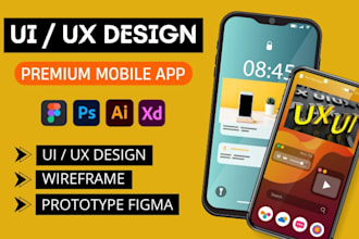 figma wireframe design, mobile app ui ux design, prototype, app mockup