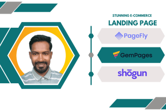 design shopify landing page with shogun, gempages, pagefly