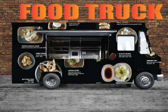 render food truck wrap, food container wrap, vehicle wrap