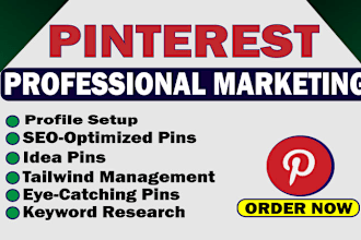 be your professional pinterest marketing, pins and boards manager seo expert