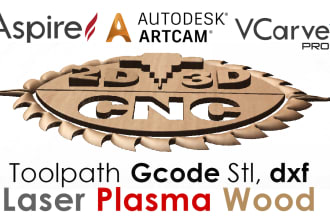 make 3d cnc designs in aspire and artcam for cnc routers and laser machine
