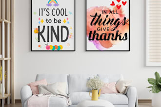 design typography poster, wall art, and word cloud