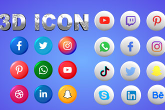 do 3d icon design for website or app