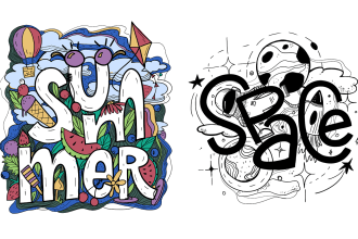 create doodle art with lettering in any style