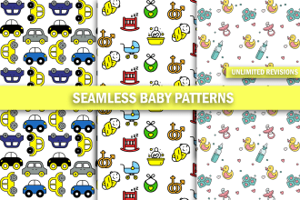 make seamless pattern for kids and newborn babies